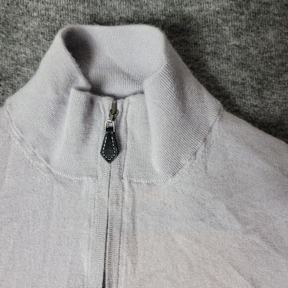 Alan Paine Cashmere Silk Mens Size M Gray Sweater 1/4 Quarter Zip Pullover Great - Picture 3 of 12